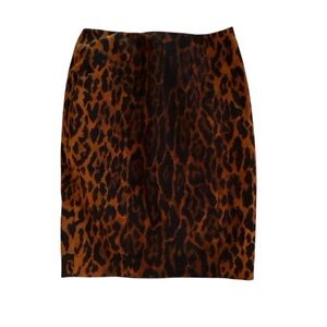 Leopard Print Eccoci Zip Mini Pencil‎ Skirt Size 4